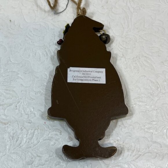 Wooden Christmas Santa Holiday Hanging Tree Ornament 5.5" - Picture 7 of 9